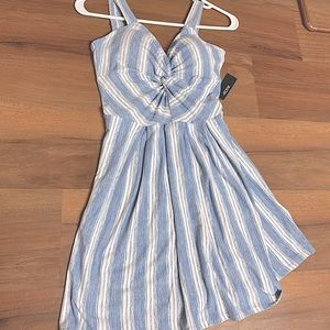 Blue Striped Short Dress